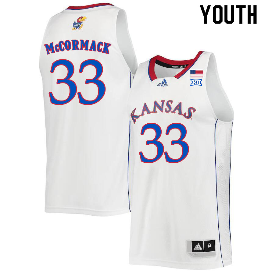 Youth #33 David McCormack Kansas Jayhawks College Basketball Jerseys Sale-White